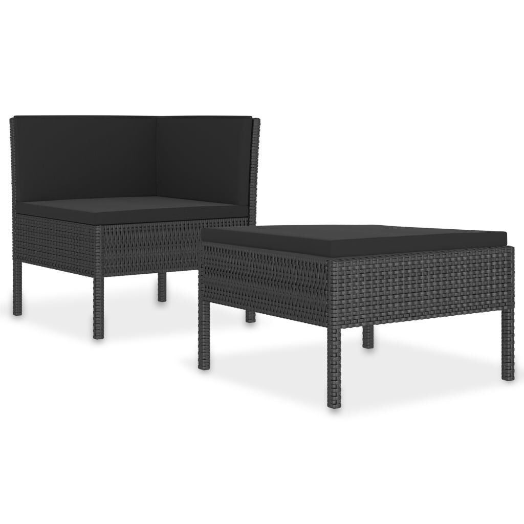 vidaXL Loungeset poly rattan zwart (60% korting) - Retourproduct