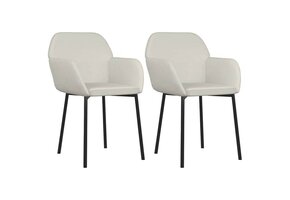 VidaXL Eetkamerstoelen 2 stuks fluweel crèmekleurig - 64% korting!