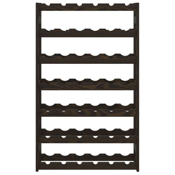vidaXL Wijnrek 42 flessen - Massief Grenenhout Zwart - 47% Korting!