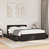 vidaXL Bedframe met hoofdbord 140x200cm Zwart - 37% Korting!