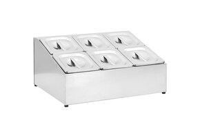 vidaXL Gastronormbakkenhouder met 6 GN 1/6 bakken - 60% Korting!
