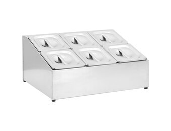 vidaXL Gastronormbakkenhouder met 6 GN 1/6 bakken - 60% Korting!