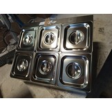 vidaXL Gastronormbakkenhouder met 6 GN 1/6 bakken - 60% Korting!