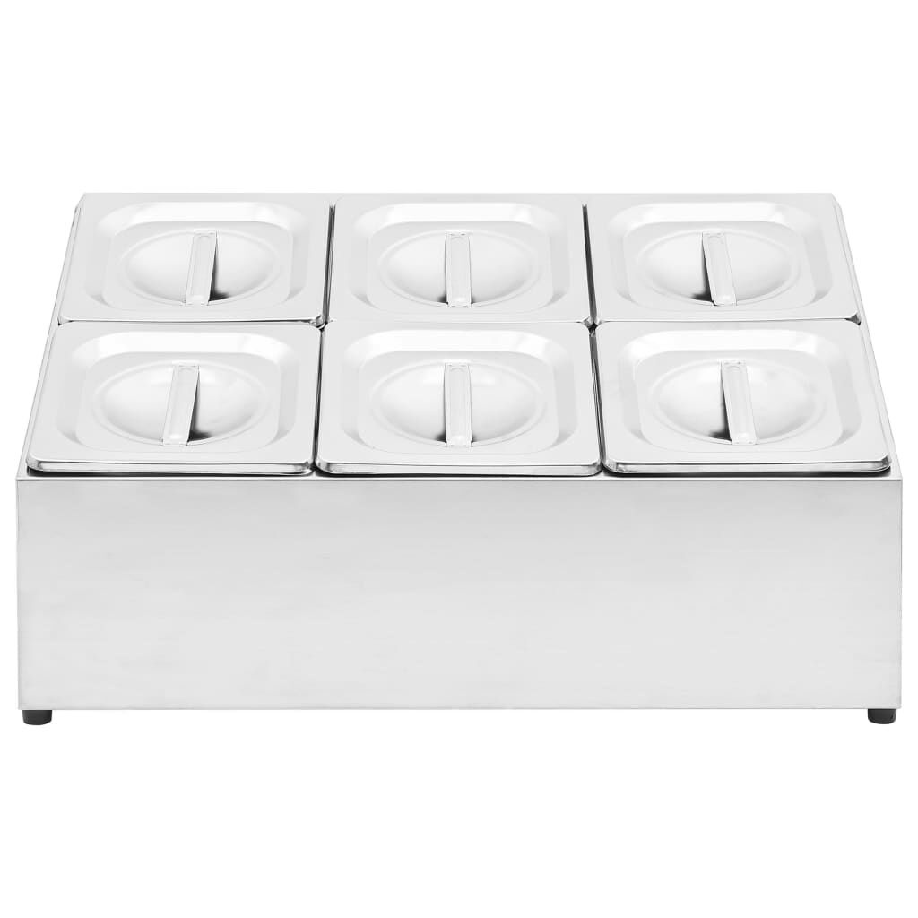 vidaXL Gastronormbakkenhouder met 6 GN 1/6 bakken - 60% Korting!