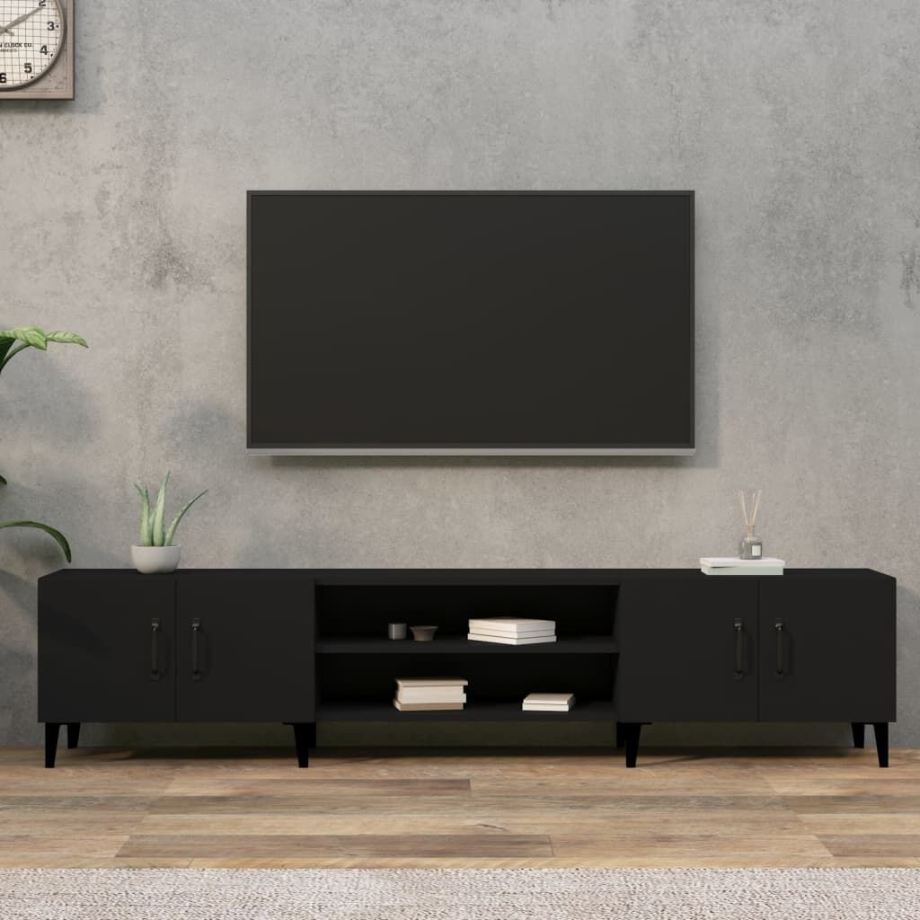 vidaXL TV-meubel 180cm Zwart (Bewerkt Hout) - 64% Korting!