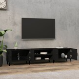 vidaXL TV-meubel 180cm Zwart (Bewerkt Hout) - 64% Korting!
