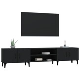 vidaXL TV-meubel 180cm Zwart (Bewerkt Hout) - 64% Korting!