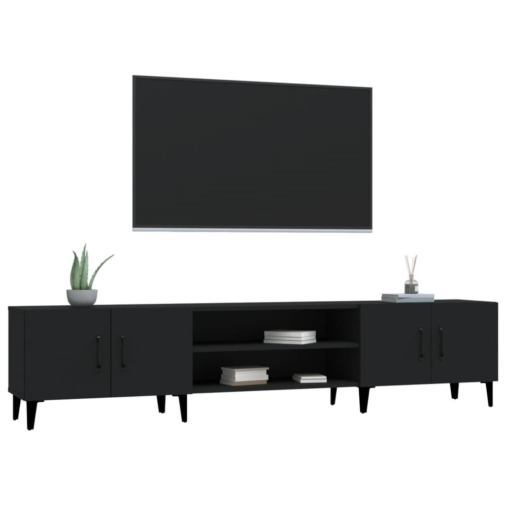 vidaXL TV-meubel 180cm Zwart (Bewerkt Hout) - 64% Korting!