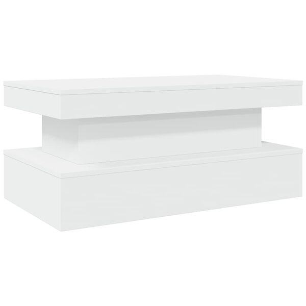 vidaXL Salontafel met LED 90x50x40 cm Wit - 41% Korting!
