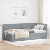 vidaXL Hoekbedframe Lichtgrijs 90x190cm - 60% Korting!