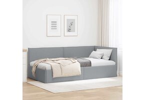 vidaXL Hoekbedframe Lichtgrijs 90x190cm - 60% Korting!
