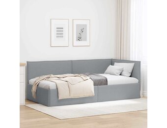 vidaXL Hoekbedframe Lichtgrijs 90x190cm - 60% Korting!