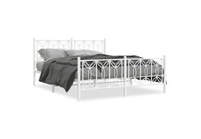 vidaXL Bedframe Metaal Wit 160x200 cm - 59% Korting