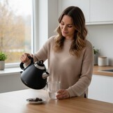 Retro Waterkoker Inventum HW617B - 1,7L - Zwart/RVS - Nu 50% Korting!