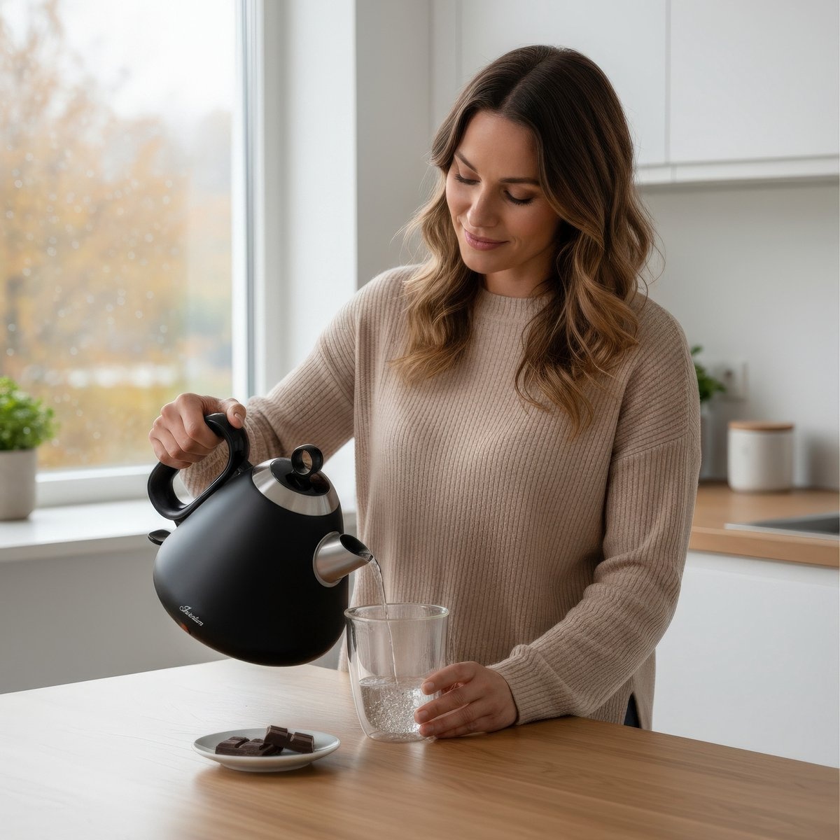 Retro Waterkoker Inventum HW617B - 1,7L - Zwart/RVS - Nu 50% Korting!