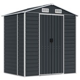 VidaXL Tuinschuur 191x130x198 cm Staal Antraciet - 50% Korting