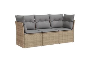 vidaXL Loungeset met kussens - Poly rattan beige - 30% Korting