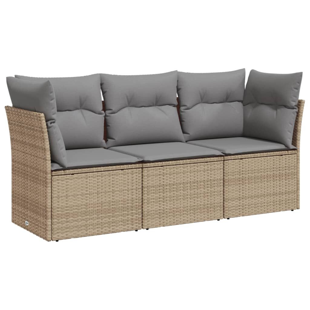 vidaXL Loungeset met kussens - Poly rattan beige - 30% Korting