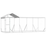 vidaXL Hondenkennel met dak 6x2x2,5 m gegalvaniseerd staal | -55%