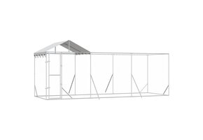 vidaXL Hondenkennel met dak 6x2x2,5 m gegalvaniseerd staal | -55%