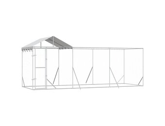 vidaXL Hondenkennel met dak 6x2x2,5 m gegalvaniseerd staal | -55%