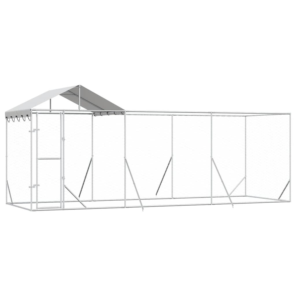 vidaXL Hondenkennel met dak 6x2x2,5 m gegalvaniseerd staal | -55%