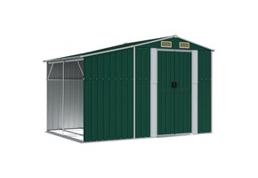 vidaXL Tuinschuur Groen - 277x192,5x179 cm - 55% Korting