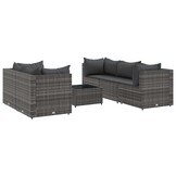 vidaXL Loungeset (6-delig, Grijs Poly Rattan) - 55% Korting