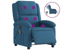 vidaXL Elektrische Massagestoel - Fluweel Blauw - 35% Korting
