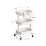 SONGMICS 3-Tier Serveertrolley - Keukentrolley met Handvat - 42% Korting