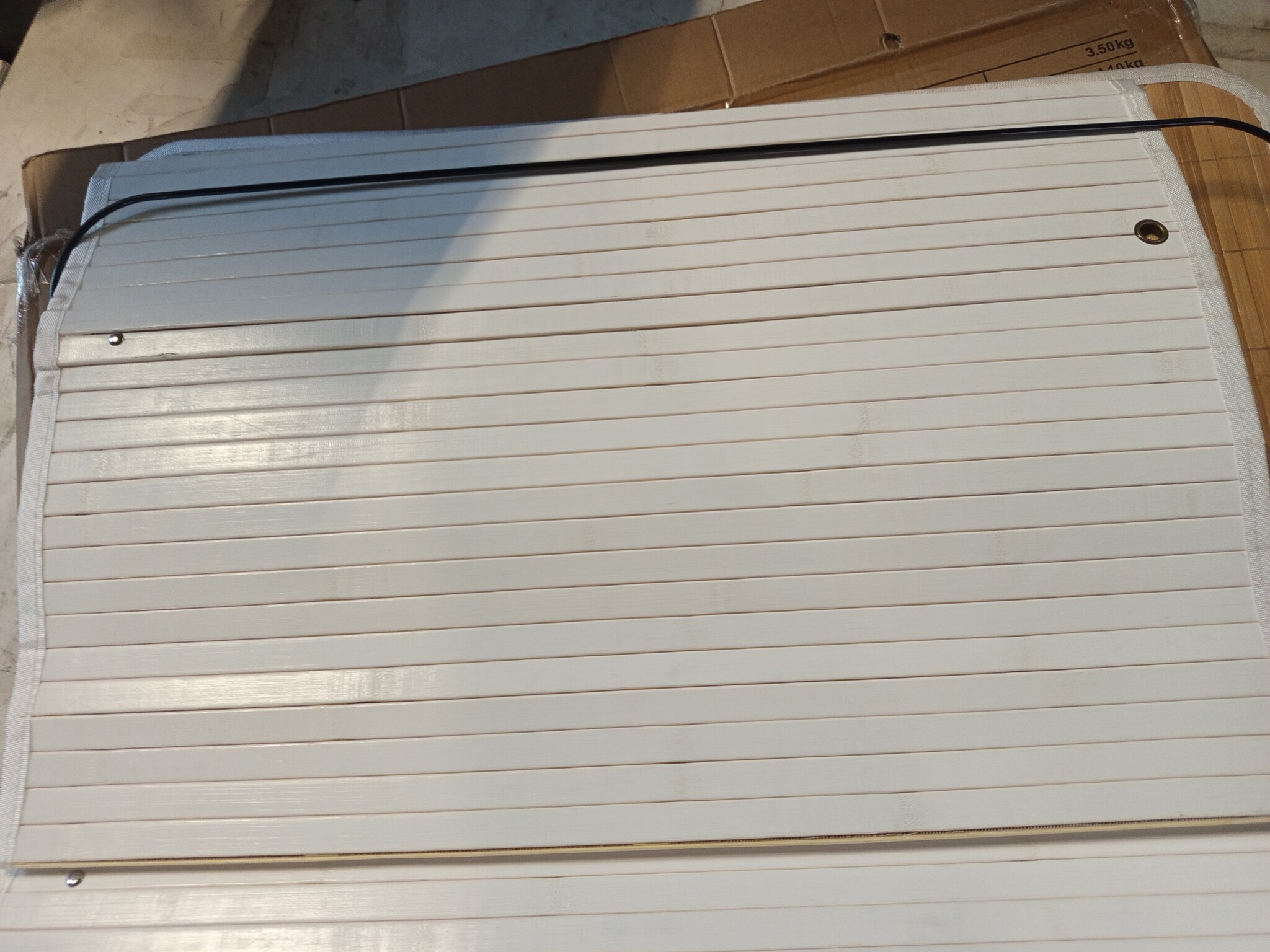 Wasmand Bamboe Wit 70x40x61cm met Deksel & Waszak - 60% Korting!