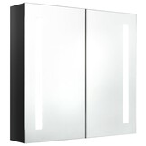 vidaXL Badkamerkast met spiegel & LED - Glanzend Zwart (62x14x60 cm) - 10% Korting!
