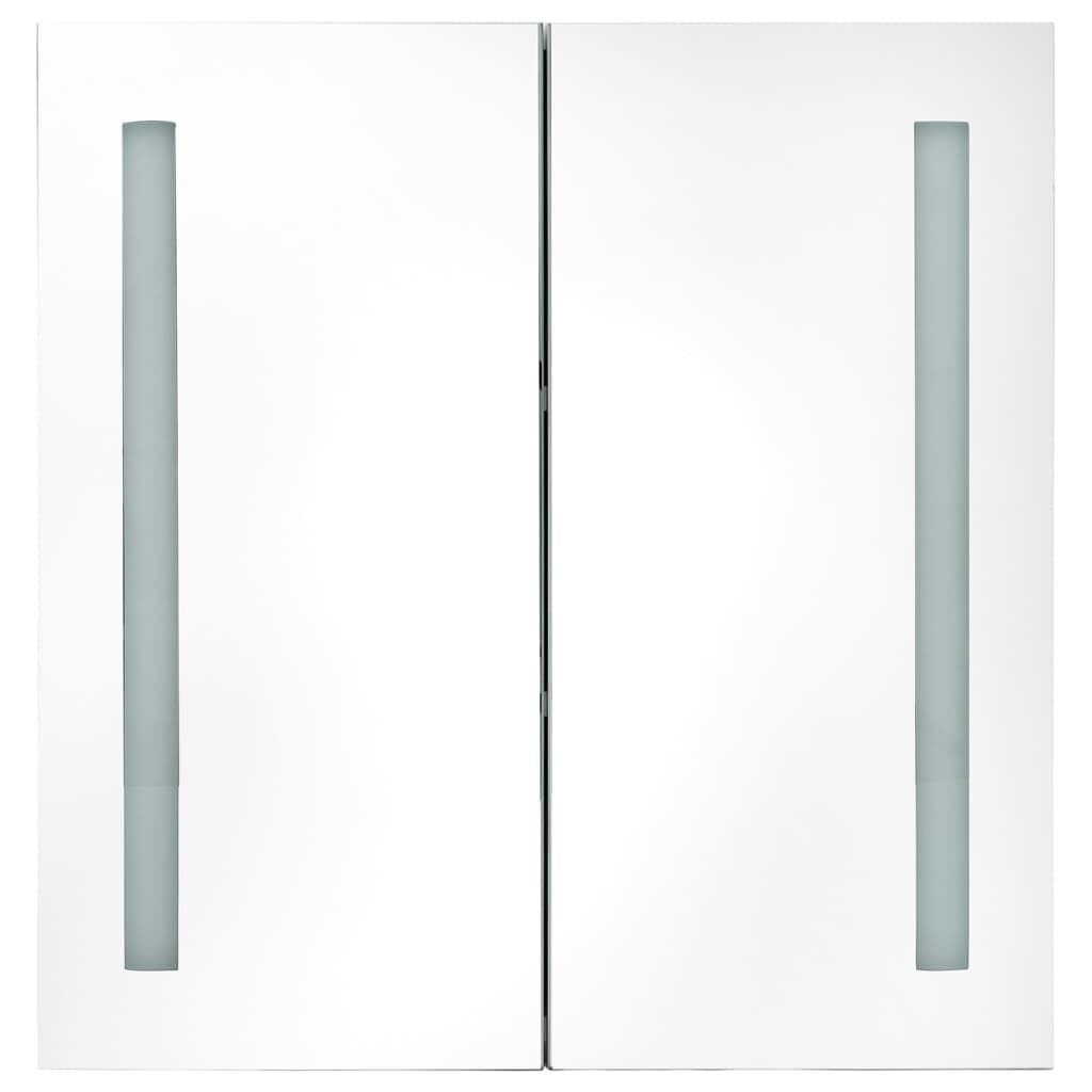 vidaXL Badkamerkast met spiegel & LED - Glanzend Zwart (62x14x60 cm) - 10% Korting!