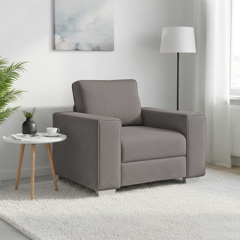 vidaXL Bank met kussen Taupe 100x77x82 cm Stof - 41% Korting!