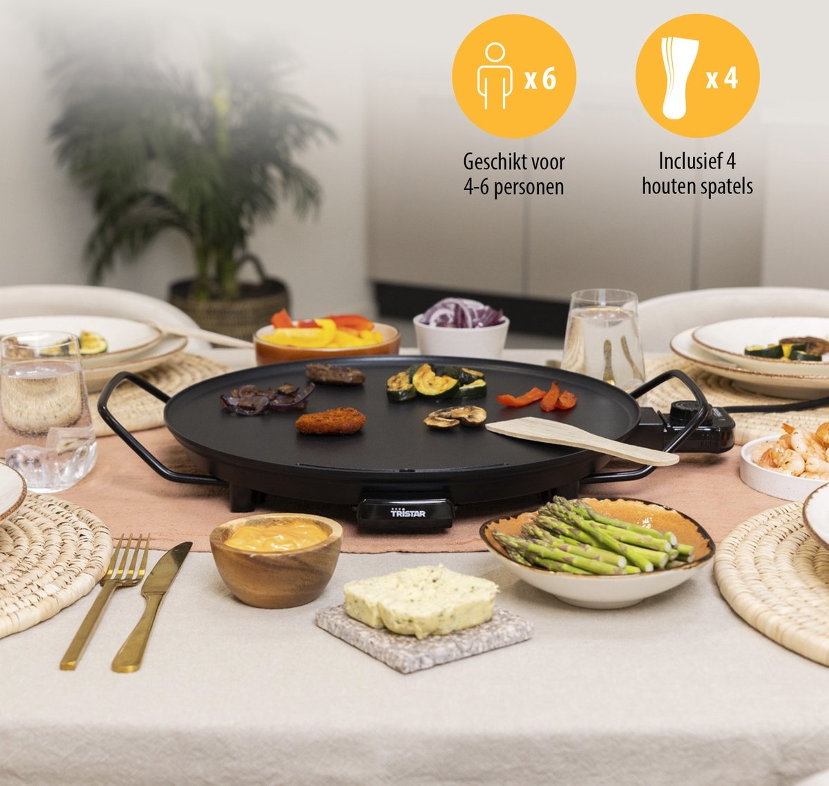 Tristar Bakplaat BP-2787 - 2000W - Ø40cm - 4-6 pers. - 57% KORTING!