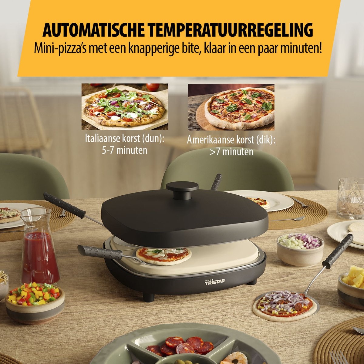 Tristar PZ-9174 Pizza Gourmetset - 4 Mini Pizza's - 53% Korting!