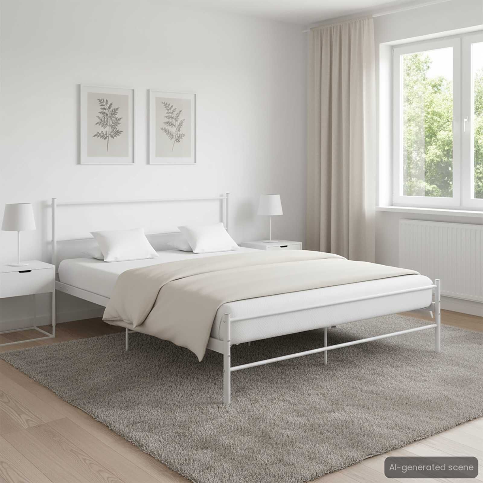 vidaXL Bedframe Metaal Wit 120x200 cm - 43% Korting