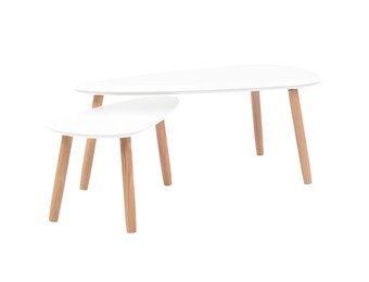 vidaXL Salontafel Set Grenenhout Wit - 64% Korting! (Onvolledig)