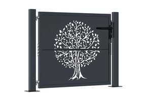 vidaXL Poort 105x105 cm Antraciet - Boomontwerp - 60% Korting