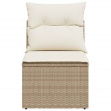 vidaXL Tuinbank Poly Rattan Beige - 57% Korting - Zonder Armleuning