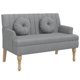 vidaXL Bankje met kussens lichtgrijs - 47% Korting!