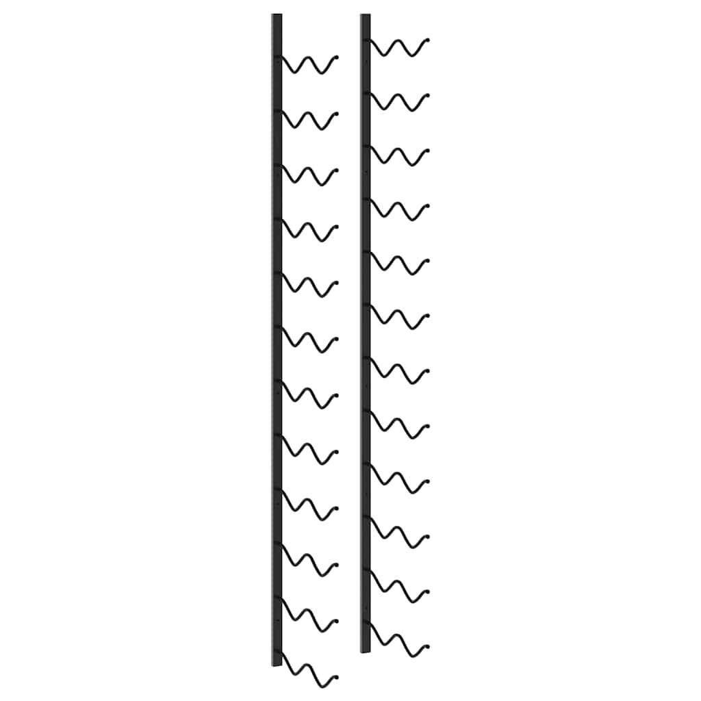 vidaXL Wijnrek 24 flessen wandmontage - Zwart (47% Korting)