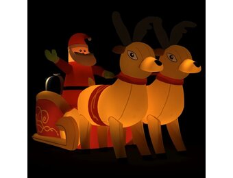 vidaXL Opblaasbare Kerstman & Rendieren (LED, 130cm) - 68% Korting!