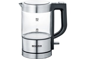 Severin WK 3472 Waterkoker | 0.5L Glas | Zilver/Zwart | 41% Korting