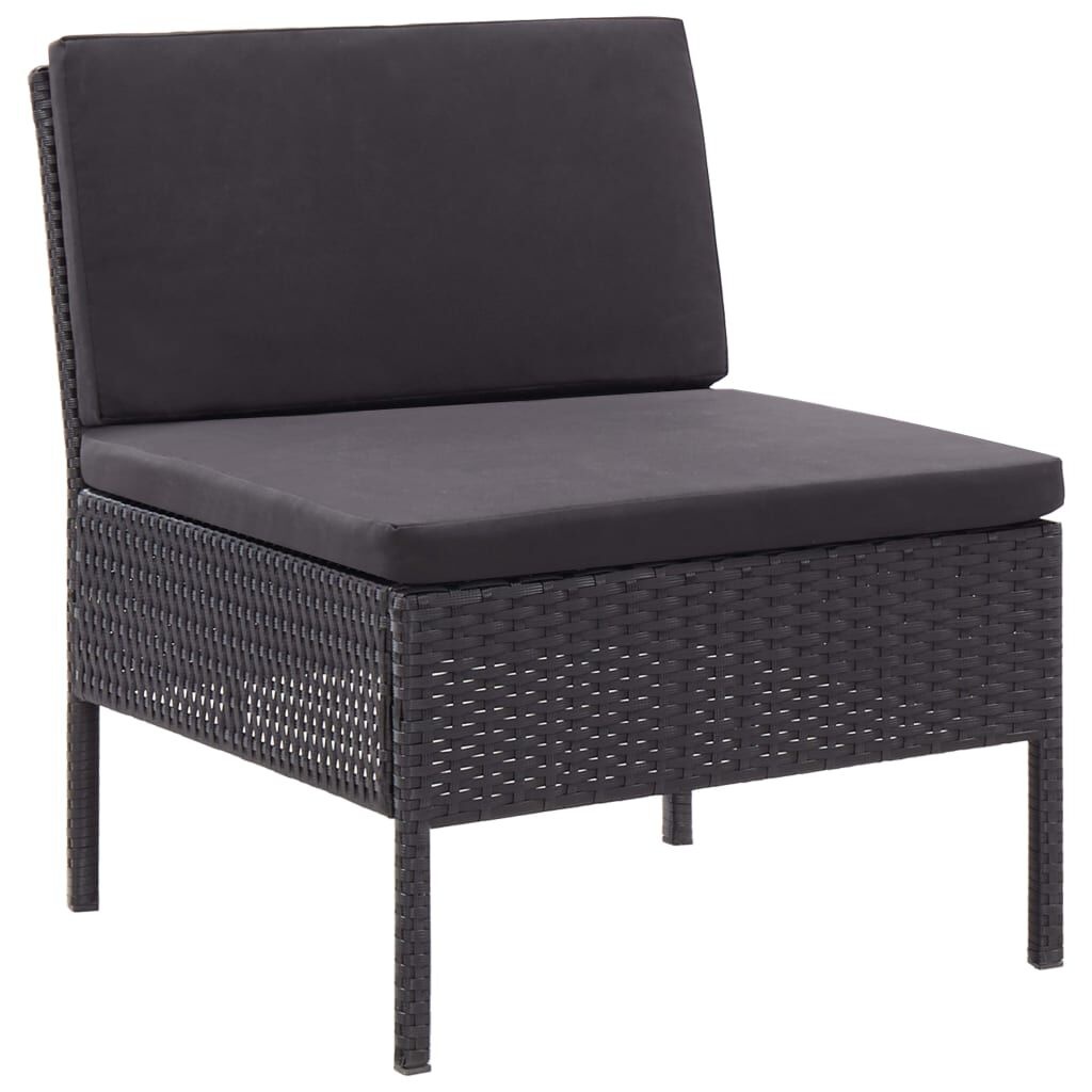 vidaXL 3-delige Loungeset Poly Rattan Zwart - 37% Korting