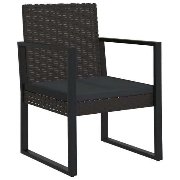 vidaXL 3-delige Loungeset Poly Rattan Zwart - 59% Korting