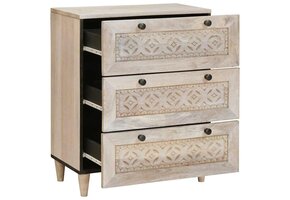 vidaXL Dressoir Wit Mangohout - 42% Korting - 60x33x75 cm