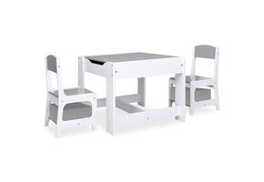 vidaXL Kindertafel met 2 Stoelen - MDF Wit (47% Korting)