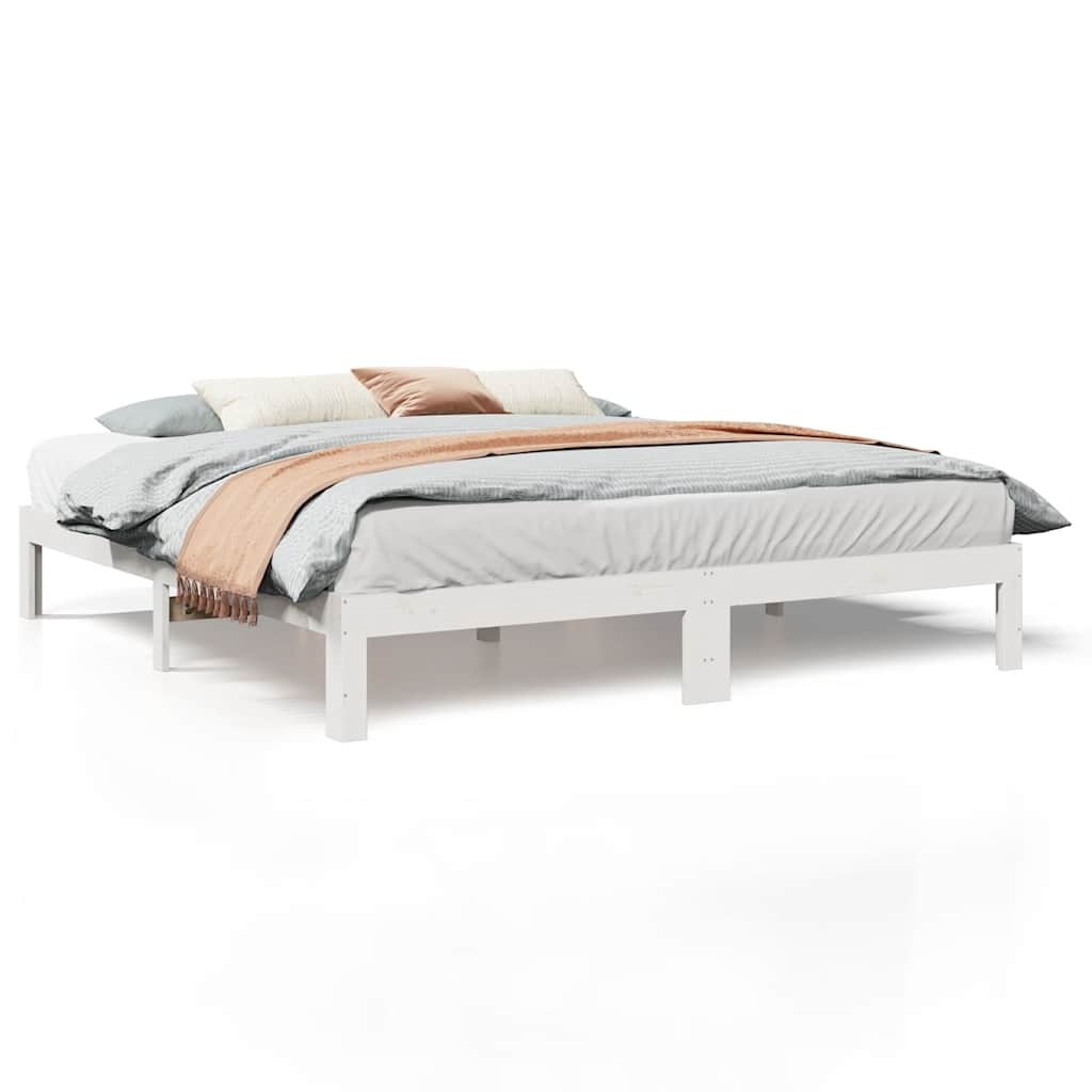 VidaXL Bedframe Grenenhout Wit 180x200 cm - Nu met 67% Korting!
