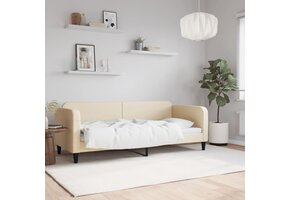 vidaXL Slaapbank Crèmekleurig - Stof - 80x200 cm - Nu 57% Korting!